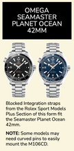 Rubber B Entegre Kauçuk Kayış | Omega Seamaster Planet Ocean 600M 42 mm Tang Buckle Uyumlu