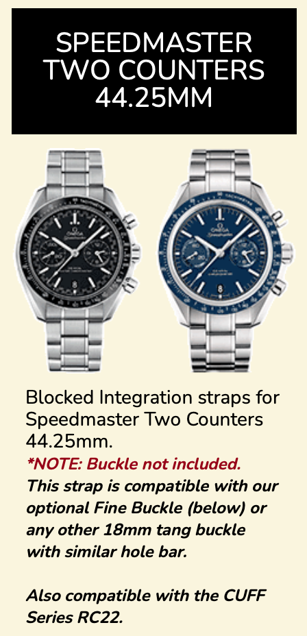 Rubber B Entegre Kauçuk Kayış | Omega Speedmaster Two Counters 44.25 mm Omega Klipsi ile Uyumlu