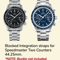 Rubber B Entegre Kauçuk Kayış | Omega Speedmaster Two Counters 44.25 mm Omega Klipsi ile Uyumlu
