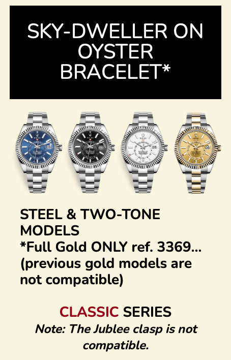 Rubber B Entegre Kauçuk Kayış | Rolex Sky-Dweller Oyster Bracelet (Çelik & Two-Tone / Ref: 3369**) ile Uyumlu