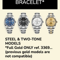 Rubber B Entegre Kauçuk Kayış | Rolex Sky-Dweller Oyster Bracelet (Çelik & Two-Tone / Ref: 3369**) ile Uyumlu