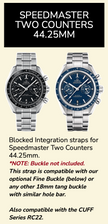 Rubber B Entegre Kauçuk Kayış | Omega Speedmaster Two Counters 44.25 mm Tang Buckle Uyumlu