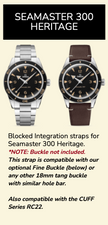 Rubber B Entegre Kauçuk Kayış | Omega Seamaster 300 Heritage Tang Buckle Uyumlu