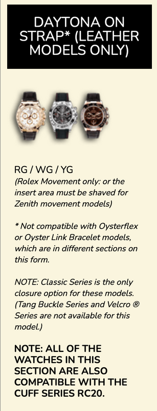 Rubber B Entegre Kauçuk Kayış | Rolex Daytona (Deri Kayışlı – Sarı / Beyaz / Rose Altın) ile Uyumlu