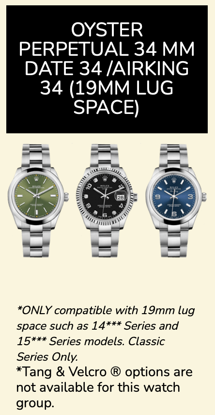 Rubber B Entegre Kauçuk Kayış | Rolex Oyster Perpetual 34 mm ile Uyumlu