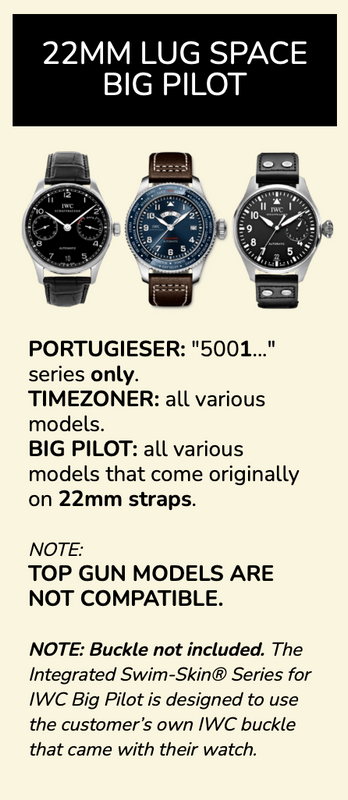 Rubber B Entegre Kauçuk Kayış | IWC Pilot Timezoner 22 mm IWC Klipsi ile Uyumlu