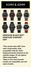 Rubber B Entegre Kauçuk Kayış | Tudor Black Bay Chrono 41 mm Tudor Klipsi ile Uyumlu