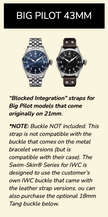 Rubber B Entegre Kauçuk Kayış | IWC Big Pilot 43 mm IWC Klipsi ile Uyumlu