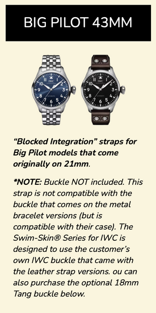Rubber B Entegre Kauçuk Kayış | IWC Big Pilot 43 mm IWC Klipsi ile Uyumlu