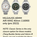 Rubber B Entegre Kauçuk Kayış | Rolex Milgauss 40 mm ile Uyumlu