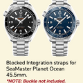 Rubber B Entegre Kauçuk Kayış | Omega Seamaster Planet Ocean 600M 45.5 mm Tang Buckle Uyumlu