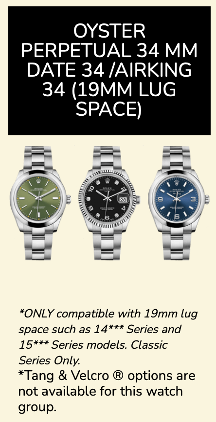 Rubber B Entegre Kauçuk Kayış | Rolex Air-King 34 mm ile Uyumlu