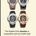 Rubber B Entegre Kauçuk Kayış | Patek Philippe Nautilus 5980 (Deri Kayışlı) Patek Klipsi ile Uyumlu