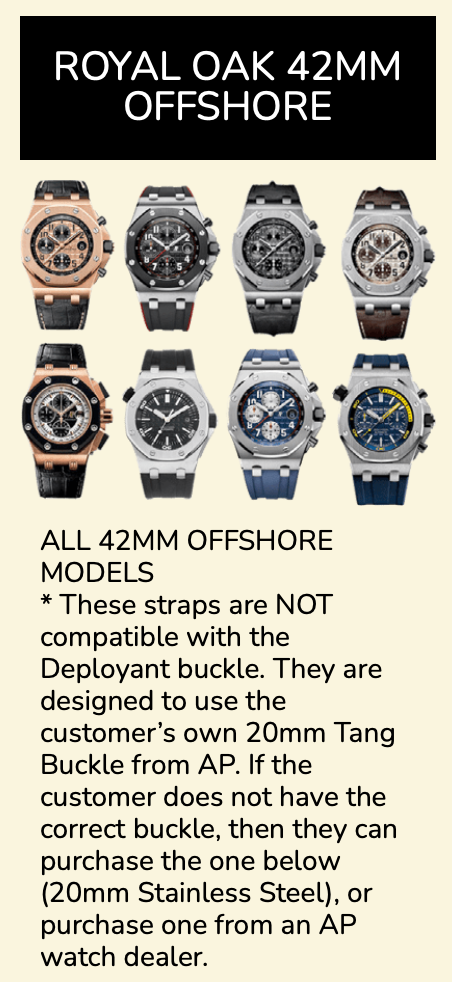 Rubber B Entegre Kauçuk Kayış | Audemars Piguet Offshore 42 mm ile Uyumlu