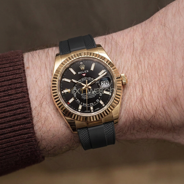 Sky-Dweller Full White Gold, Rose Gold ve Yellow Gold Oysterflex  ile Uyumlu
