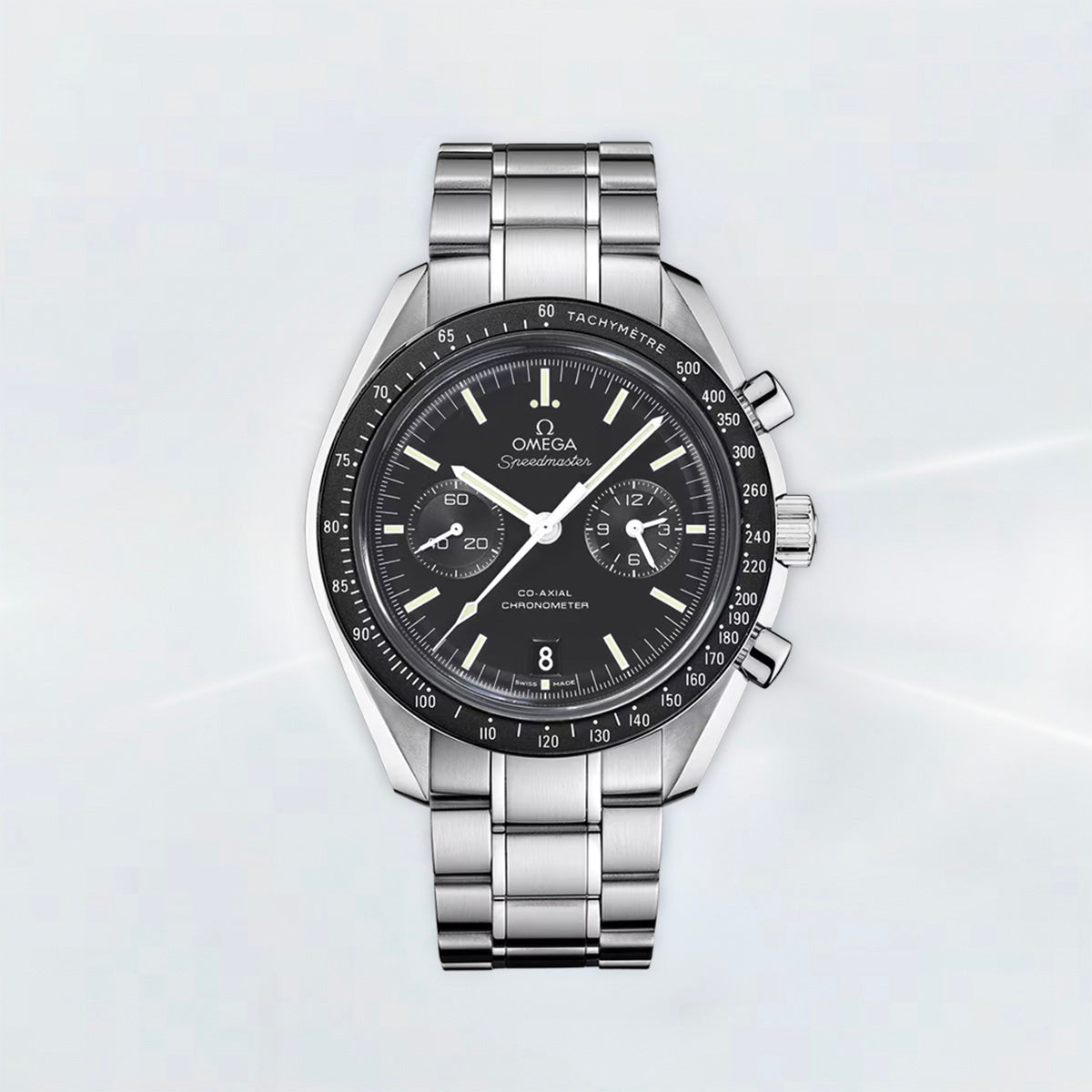 Rubber B Entegre Kauçuk Kayış | Omega Speedmaster Two Counters 44.25 mm Tang Buckle Uyumlu