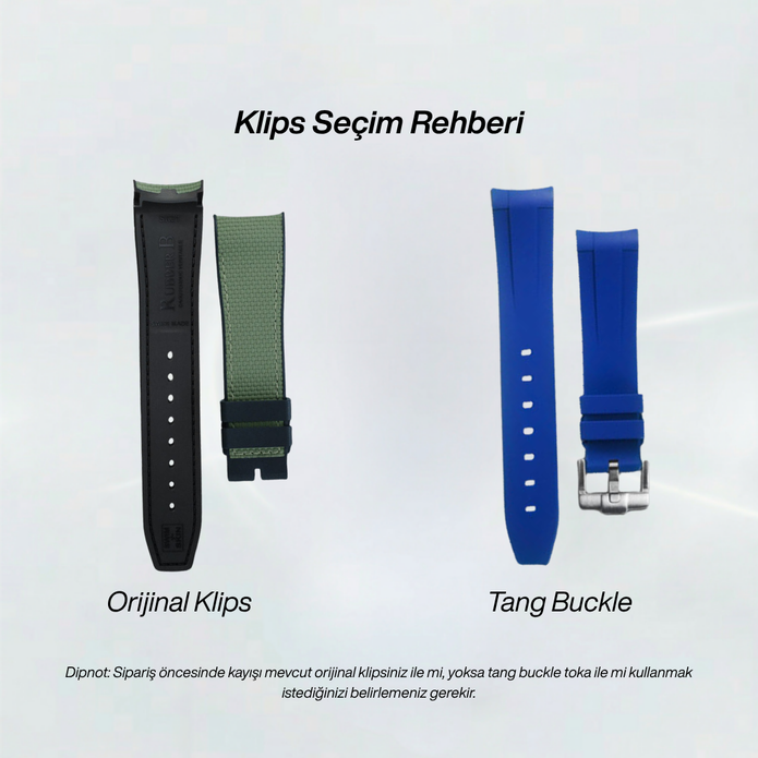 Rubber B Entegre Kauçuk Kayış | IWC Pilot Timezoner 22 mm IWC Klipsi ile Uyumlu
