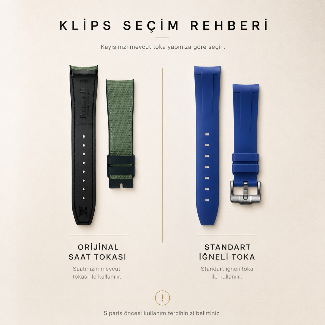 Rubber B Entegre Kauçuk Kayış | IWC Pilot Chrono 41 mm IWC ile Uyumlu