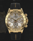 Rubber B | Rolex Cosmograph Daytona Leather Strap Yellow Gold / White Gold ile Uyumlu
