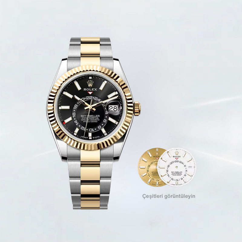 Rubber B Entegre Kauçuk Kayış | Rolex Sky-Dweller Oyster Bracelet (Çelik & Two-Tone / Ref: 3369**) ile Uyumlu