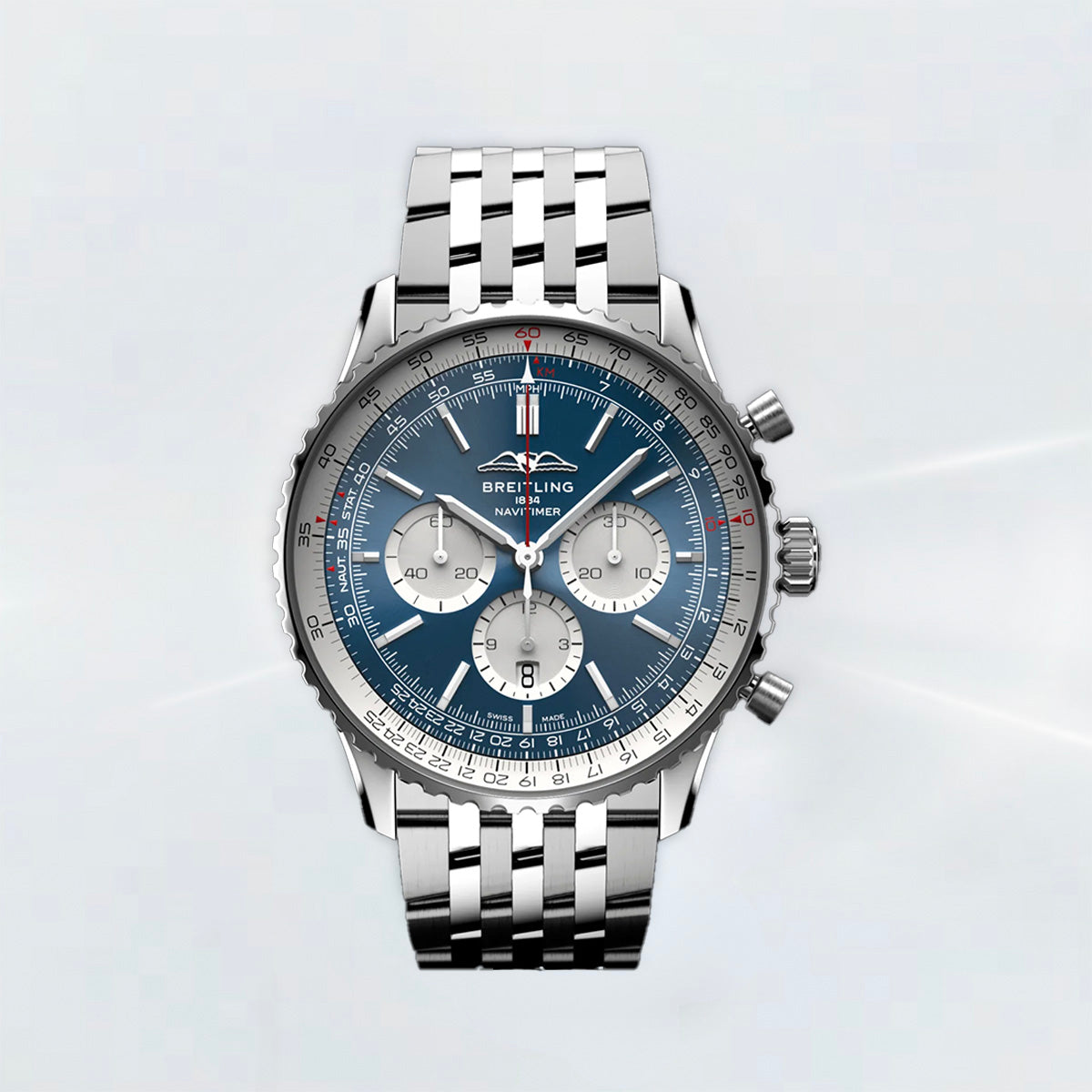 Rubber B Universal Kauçuk Kayış | Breitling Navitimer 45–46 mm (23–24 mm Lug) Tang Buckle Uyumlu