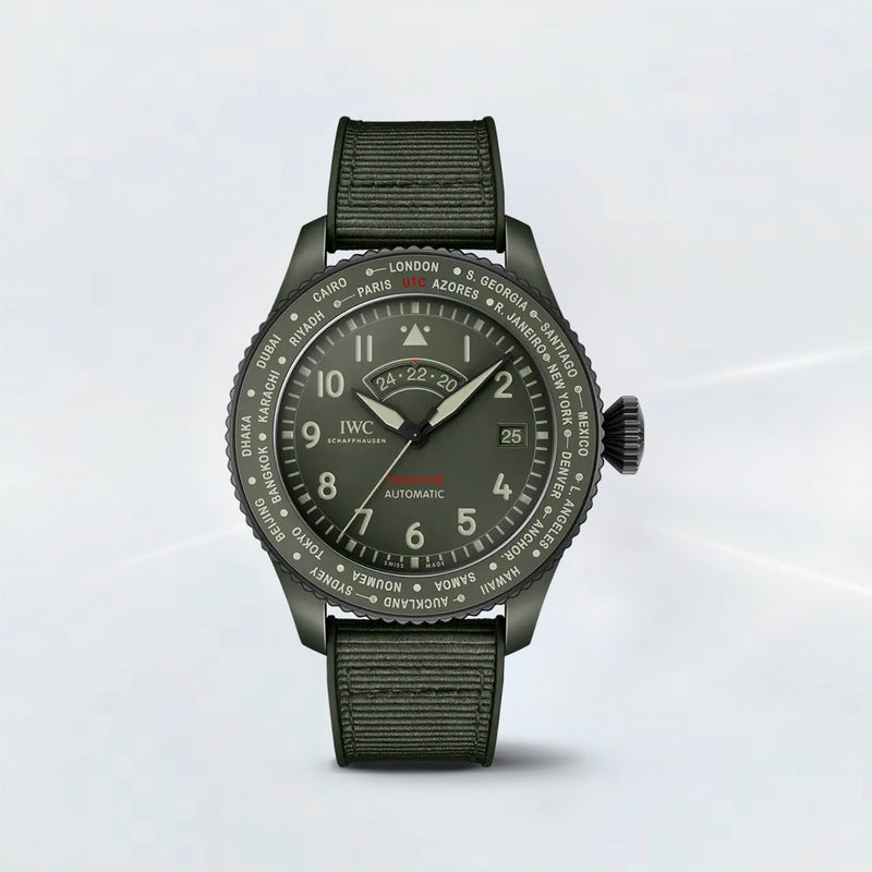 Rubber B Entegre Kauçuk Kayış | IWC Pilot Timezoner 22 mm IWC Klipsi ile Uyumlu
