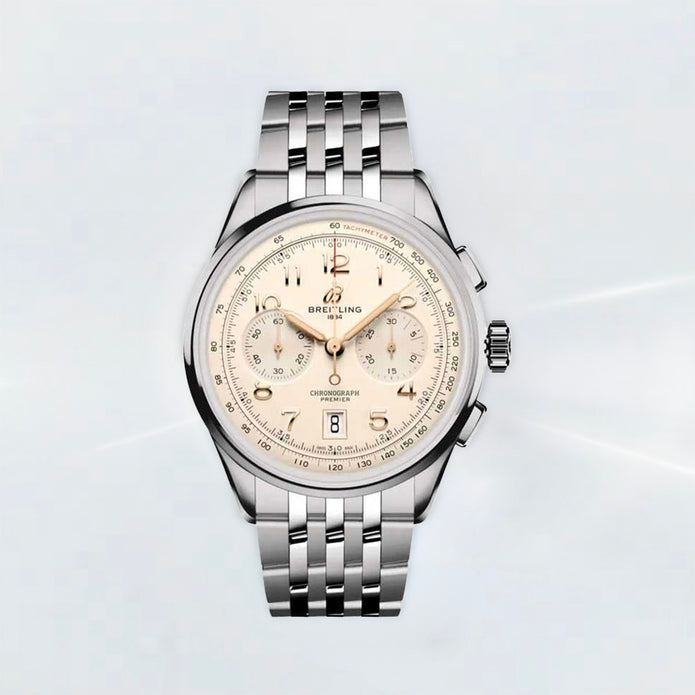 Rubber B Universal Kauçuk Kayış | Breitling Premier Chronograph 42 mm (21–22 mm Lug) Tang Buckle Uyumlu