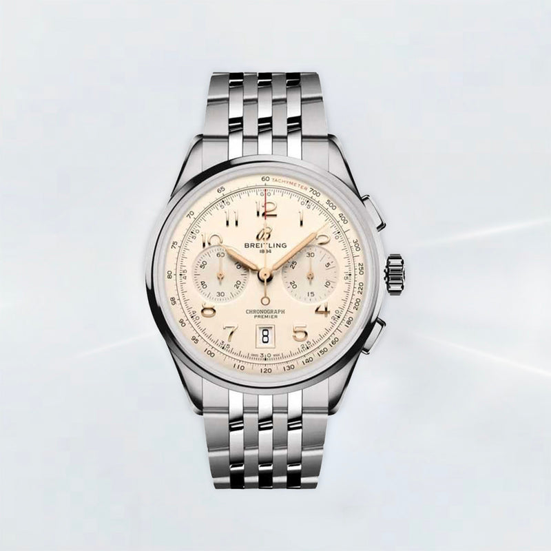 Rubber B Universal Kauçuk Kayış | Breitling Premier Chronograph 42 mm (21–22 mm Lug) Tang Buckle Uyumlu