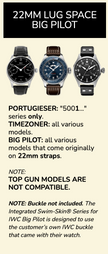 Rubber B Entegre Kauçuk Kayış | IWC Portugieser 5001 Serisi (22 mm Lug) IWC Klipsi ile Uyumlu